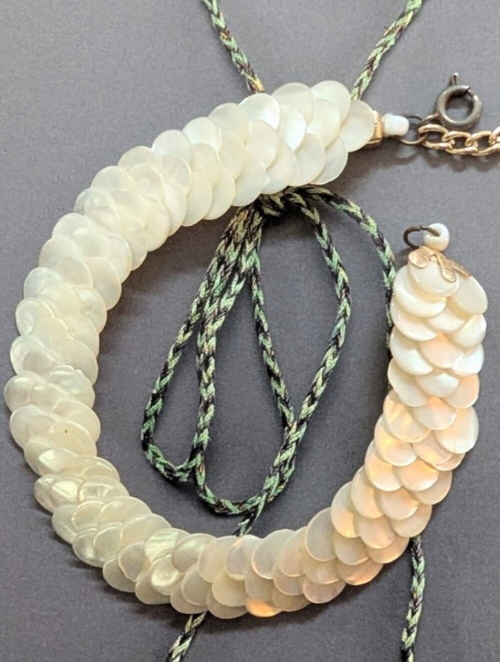 VTG Layered Mother Of Pearl Crochet Bracelet ~ Hand Crafted